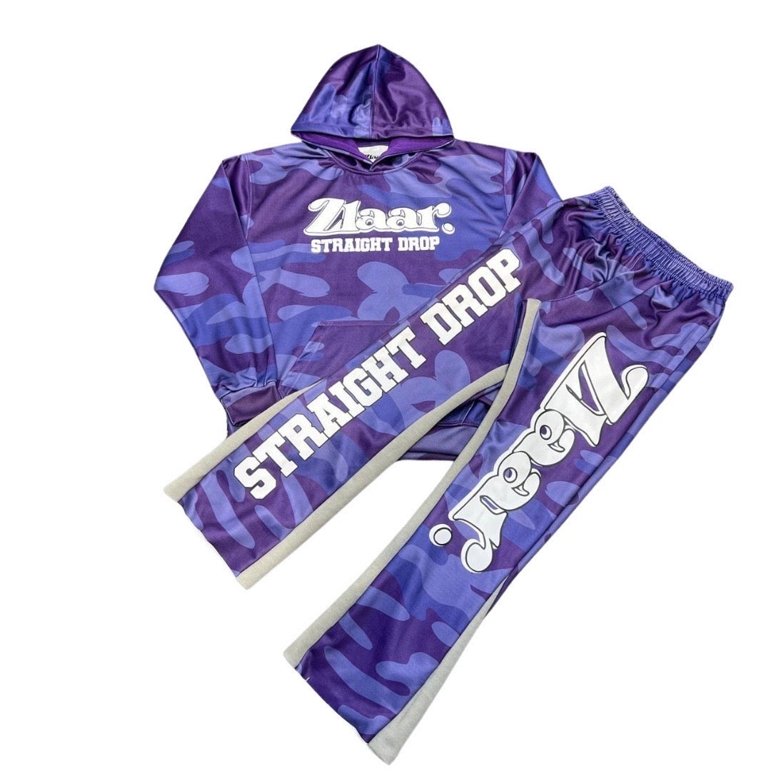 Zlaar. Straight Drop Cammo Sweatsuit - Purple
