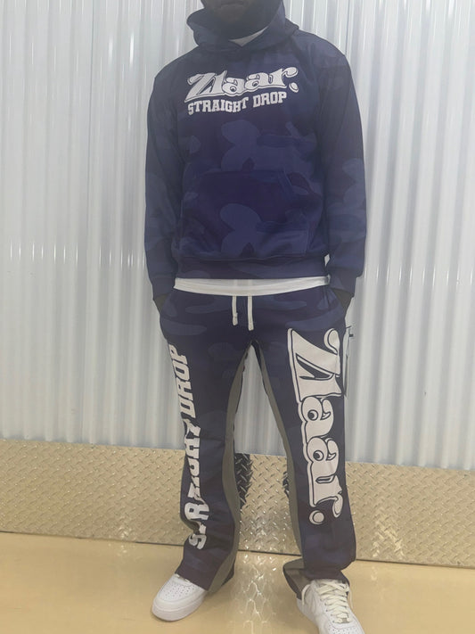 Zlaar. Straight Drop Cammo Sweatsuit - Purple